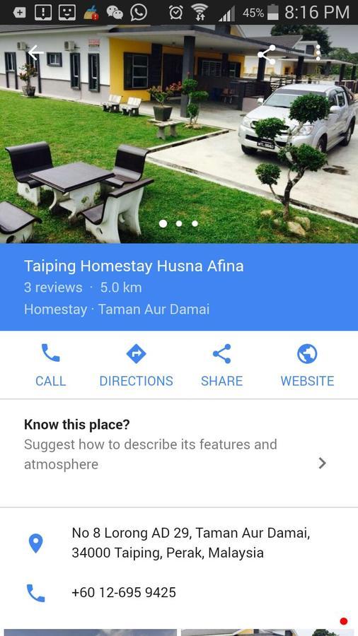 Taiping Homestay Husna Afina Buitenkant foto
